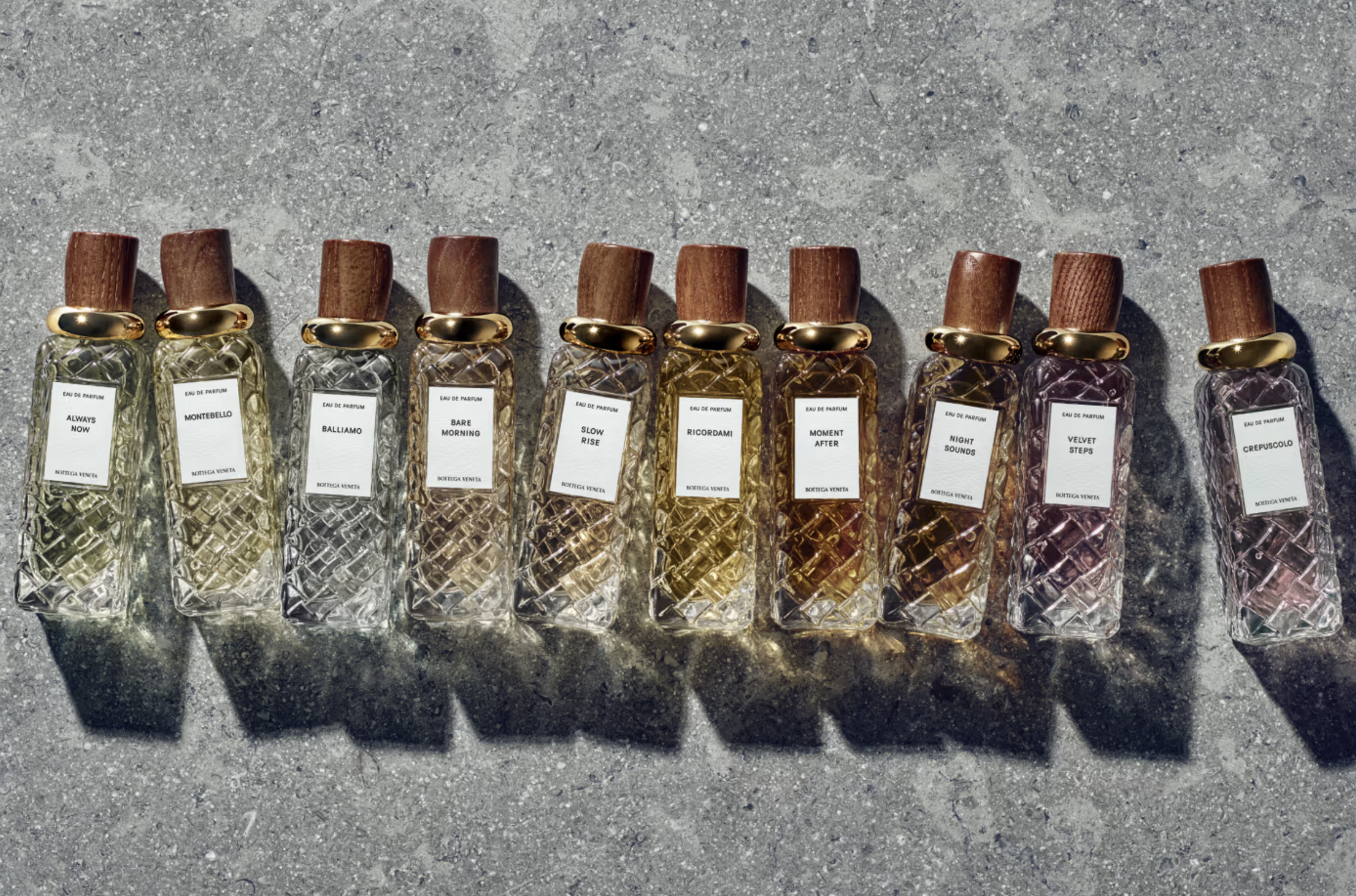 nouvelle collection de parfums de luxe de bottega veneta, dix créations alta