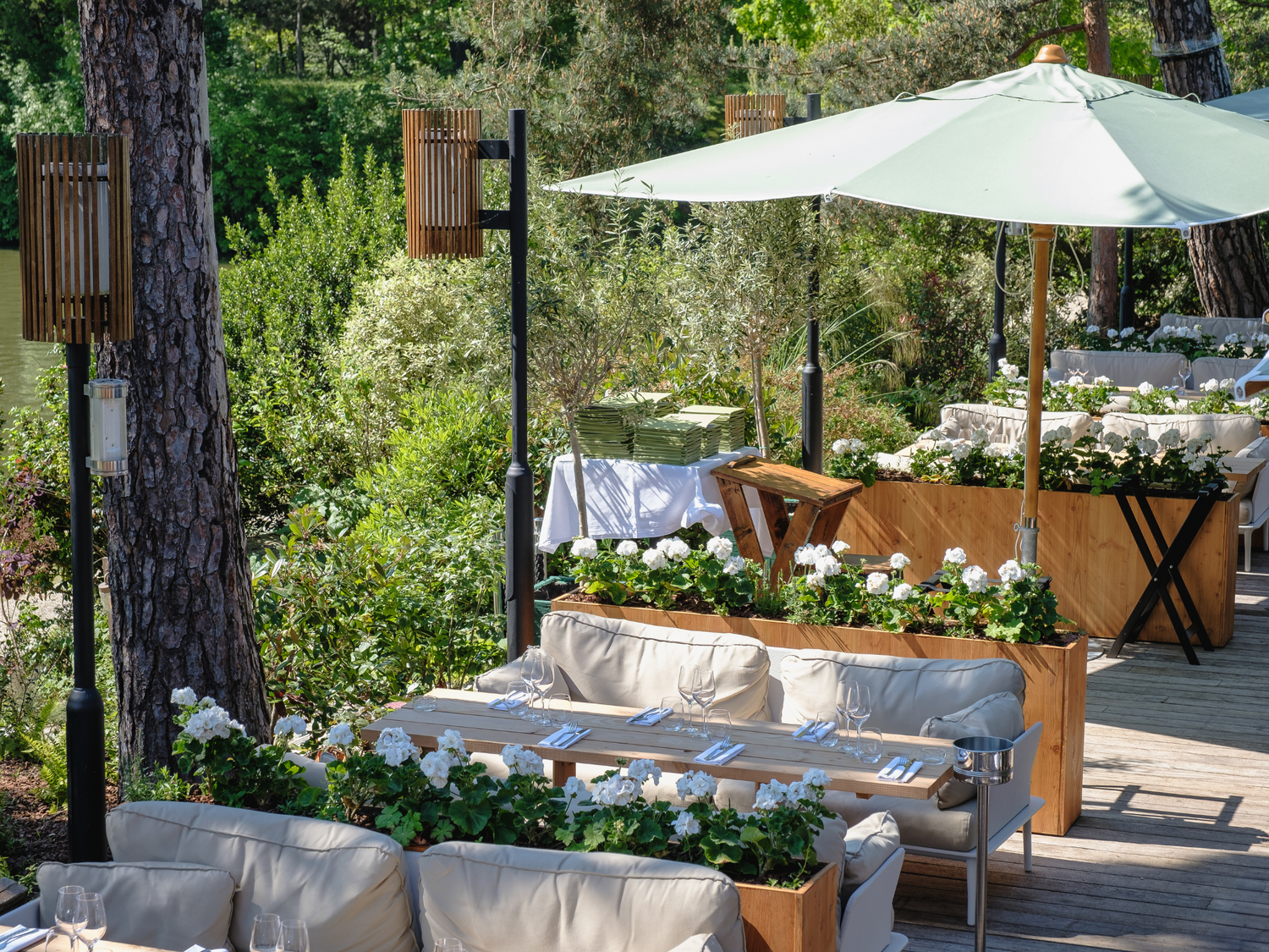 chalet des iles terrasse jardin