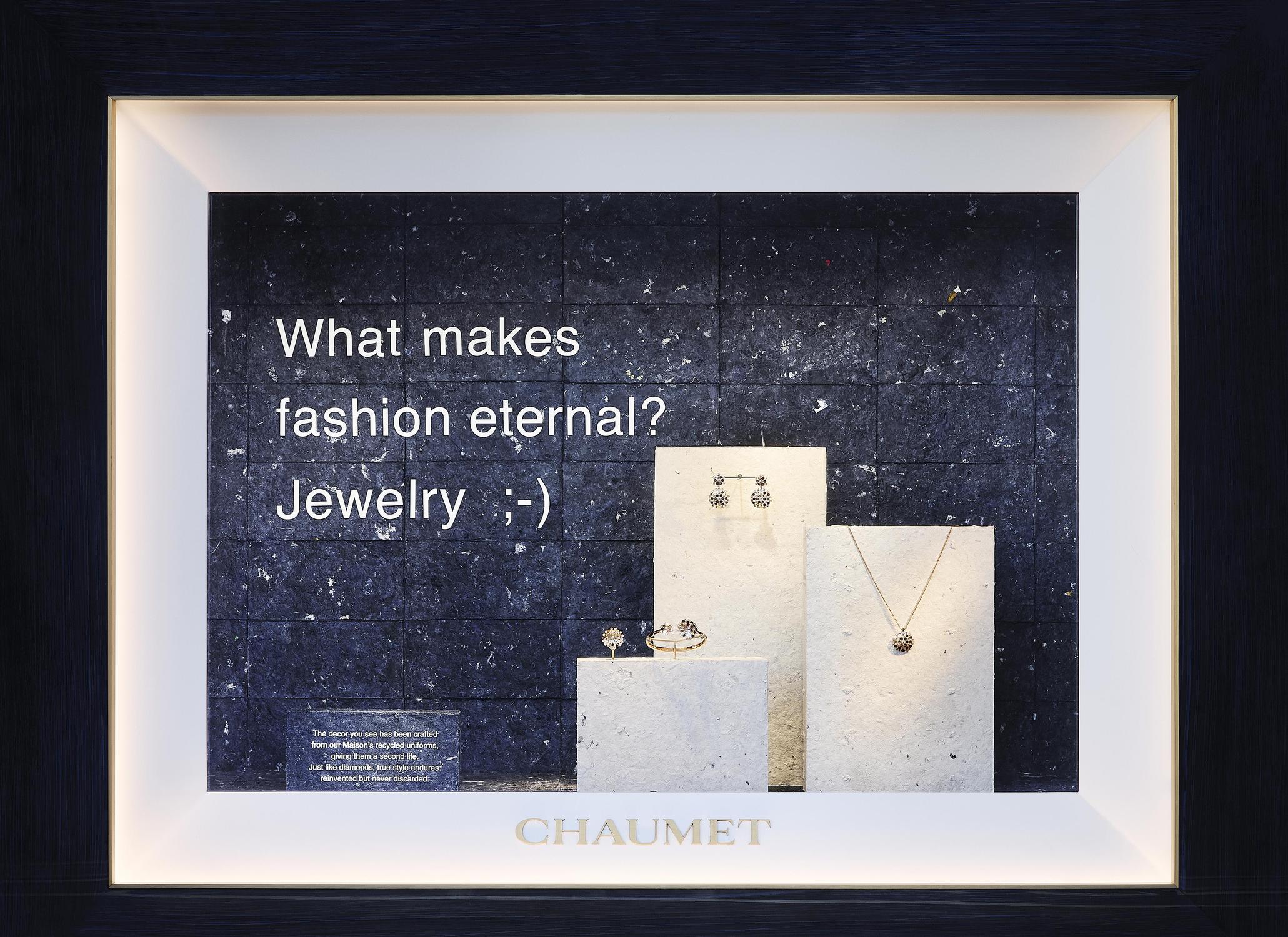 chaumet vitrine de luxe upcyclee