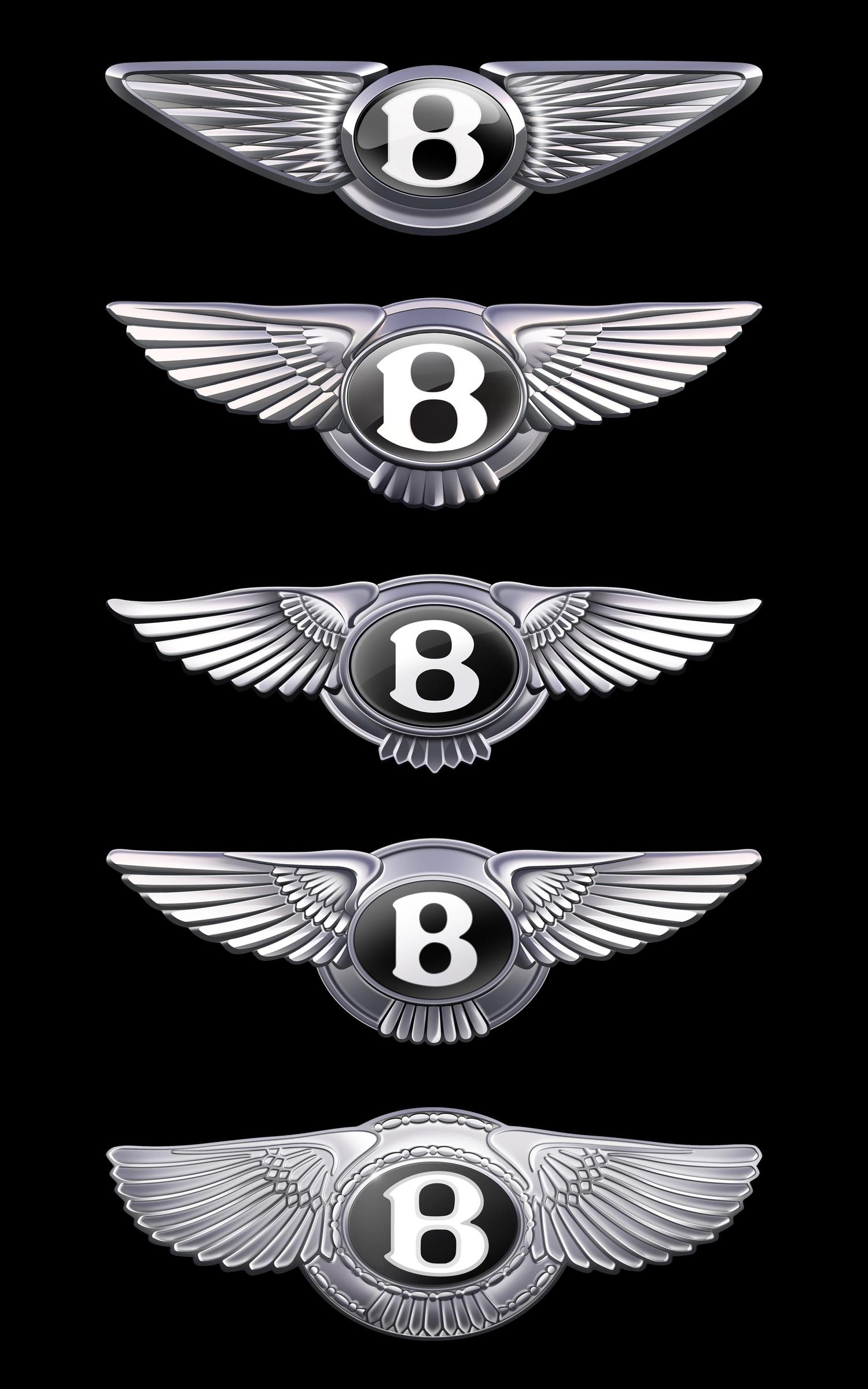 evolution du logo de la marque de voitures de luxe bentley
