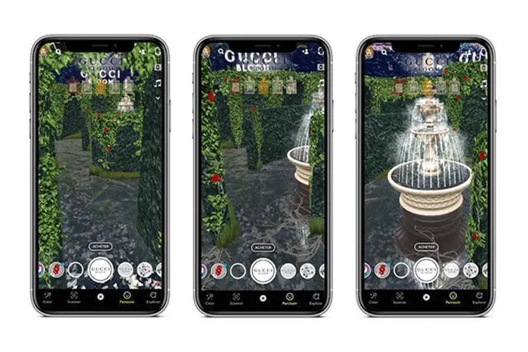 Gucci : un portail en réalité augmentée sur Snapchat.