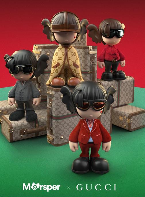 Gucci habille des figurines à collectionner.