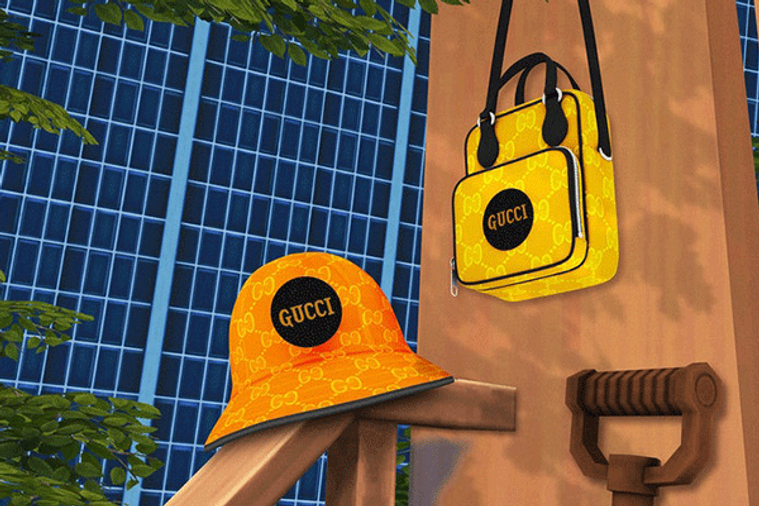 Gucci présente sa ligne de mode circulaire chez les Sims.