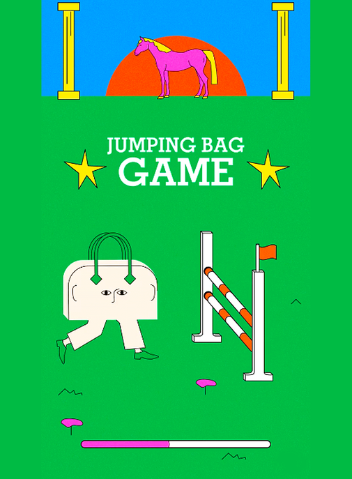 Hermès célèbre ses sacs dans un mini-jeu.
