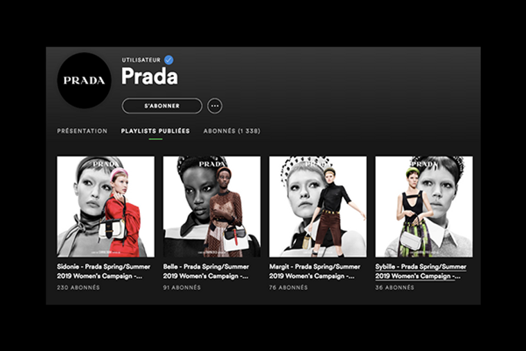 Prada dévoile sept playlists sur Spotify