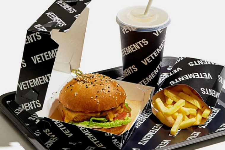 Un menu burger logotypé Vêtements.