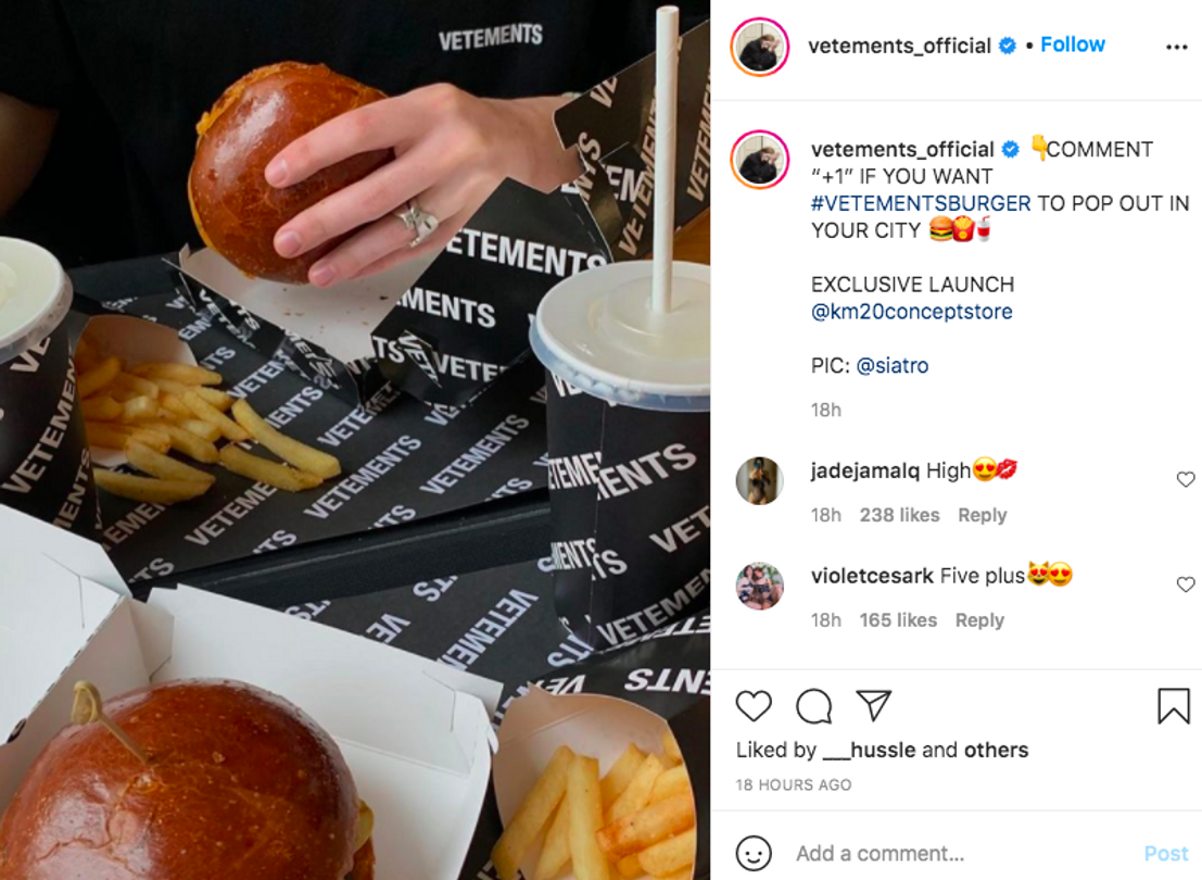 vetements burger