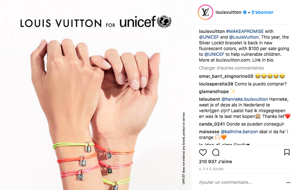 Louis Vuitton release Silver Lockit Fluo bracelets in aid of