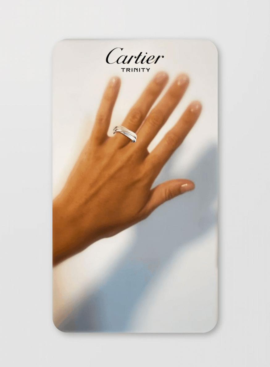 essayage virtuel bague de luxe cartier sur snapchat