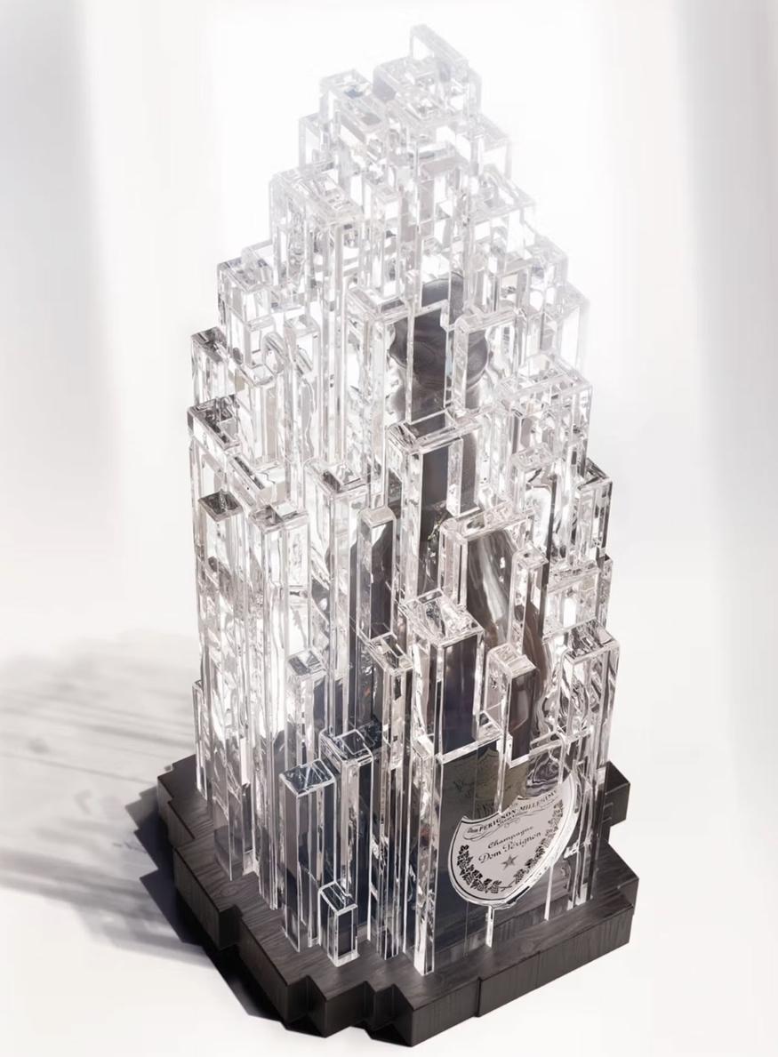 création champagne Dom Perignon, par Baccarat et Mathias Kiss, bouteille rare