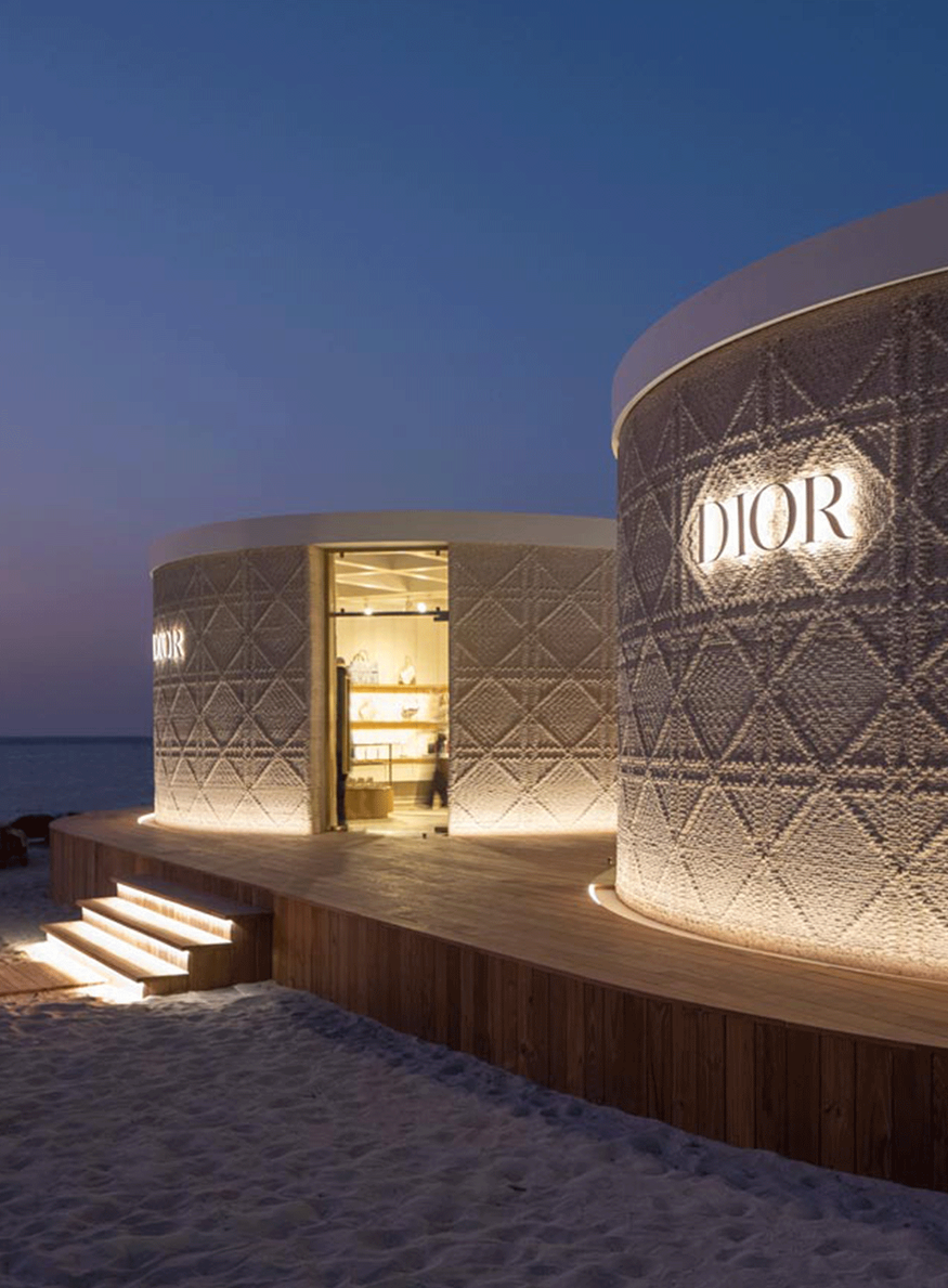 Dior boutique éphémère eco conception luxe