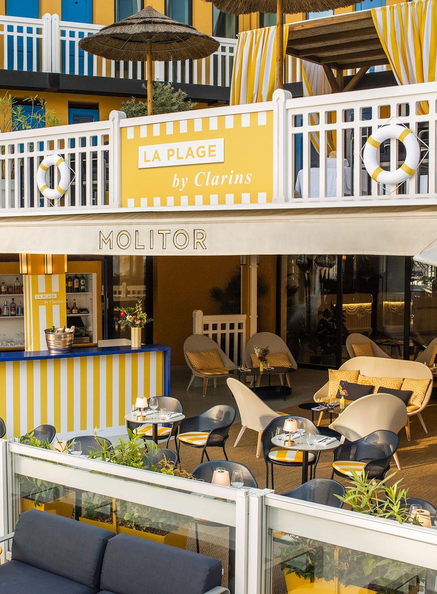 espace clarins à l'hôtel molitor, déjeuner
