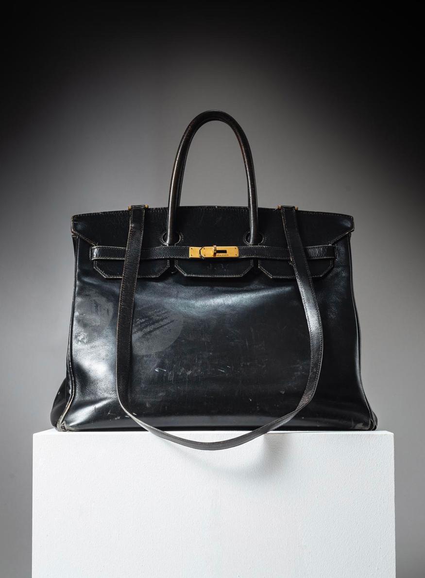 premier sac birkin de la maison de luxe hermès noir