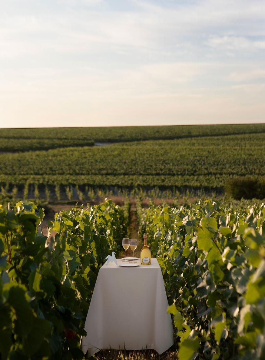 Table Ruinart chez Cheval Blanc Paris, idée degustation de champagne au palace