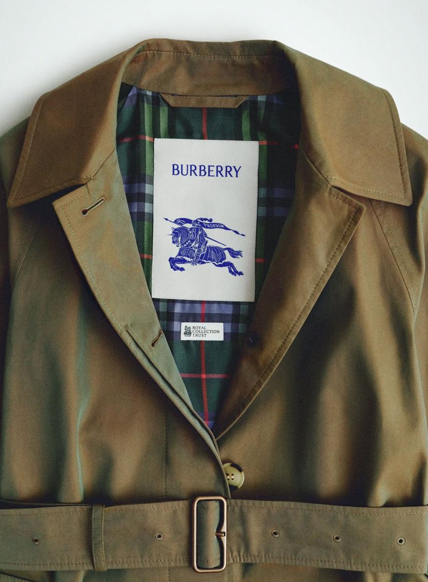 manteau trench vert à doublure carreaux de la marque de luxe Burberry, manteau de mi-saison